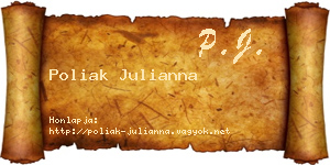 Poliak Julianna névjegykártya